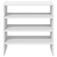 Schoenenrekken 2 st stapelbaar 60x30x30,5 cm wit 4