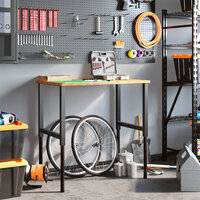 Werkbank rechthoek 100x60x(71,5-98) cm eikenhout lichtbruin 3