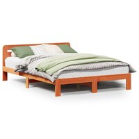 Bed met matras massief grenenhout wasbruin 140x190 cm 2