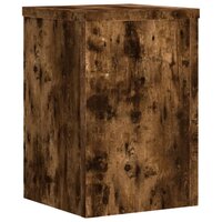 Plantenstandaards 2 st 25x25x35 cm bewerkt hout gerookt eiken 4