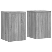 Plantenstandaards 2 st 25x25x35 cm bewerkt hout grijs sonoma 2