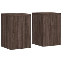 Plantenstandaards 2 st 25x25x35 cm bewerkt hout bruin eiken 2