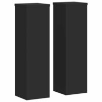 Plantenstandaards 2 st 17x17x60 cm bewerkt hout zwart 2