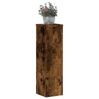Plantenstandaards 2 st 17x17x60 cm bewerkt hout gerookt eiken 3