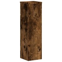 Plantenstandaards 2 st 17x17x60 cm bewerkt hout gerookt eiken 4