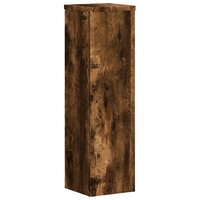 Plantenstandaards 2 st 17x17x60 cm bewerkt hout gerookt eiken 7