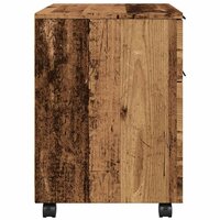 Dossierkast verrijdbaar 45x38x54cm bewerkt hout oud houtkleurig 6