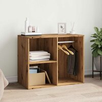 Kledingkast 80x40x65 cm bewerkt hout artisanaal eikenkleur 3