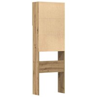 Wasmachinekast 64x24x190 cm bewerkt hout artisanaal eikenkleur 8