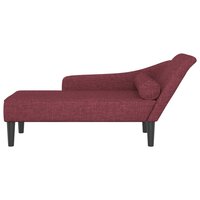 Chaise longue met kussens stof wijnrood 3