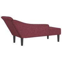 Chaise longue met kussens stof wijnrood 5