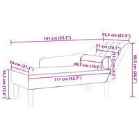 Chaise longue met kussens stof wijnrood 8