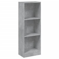 Boekenkast met 3 schappen 40x24x109 cm bewerkt hout betongrijs 2