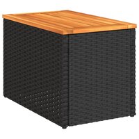 Tuinbijzettafels 2 st 55x34x37 cm hout poly rattan zwart 5