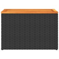 Tuinbijzettafels 2 st 55x34x37 cm hout poly rattan zwart 7