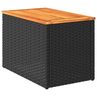 Tuinbijzettafels 2 st 55x34x37 cm hout poly rattan zwart 8