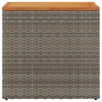Tuinbijzettafel met houten blad 58x27,5x55 cm poly rattan grijs 5