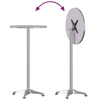 Tuinbartafel in hoogte verstelbaar &Oslash;59,5x70/114,5 cm aluminium 6