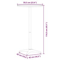 Tuinbartafel in hoogte verstelbaar &Oslash;59,5x70/114,5 cm aluminium 9