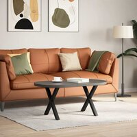 Salontafelpoten 2 st X-vormig 60x(42-43) cm staal zwart 2