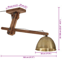 Plafondlamp 25 W E27 105x30x65-108 cm antiek messingkleurig 8