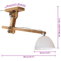 Plafondlamp 25 W E27 105x30x65-108 cm wit 8