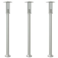 Vloerlamp voor buiten 3 st 100 cm roestvrij staal zilverkleurig 2
