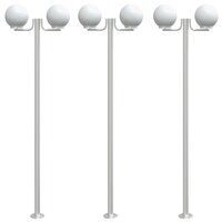 Buitenvloerlampen 3 st 215 cm roestvrij staal zilverkleurig 2