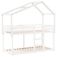 Kinderbedhuisje 203x80,5x142 cm massief grenenhout wit 3