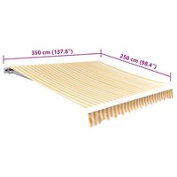 Luifeldoek 350x250 cm canvas oranje en wit  5