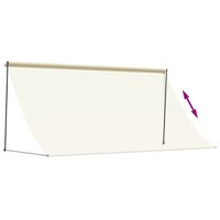 Luifel uittrekbaar 300x150 cm stof en staal cr&egrave;mekleurig 6