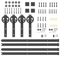 Doos met onderdelen voor schuifdeur 366 cm staal zwart 6