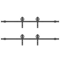 Doos met onderdelen voor schuifdeur 366 cm staal zwart 7