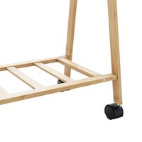 Kledingrek met schappen en wielen 106x34x106,5 cm bamboe 8
