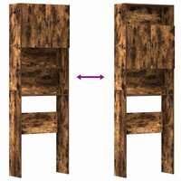 Wasmachinekast 64x24x190 cm bewerkt hout gerookt eikenkleurig 9