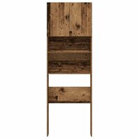 Wasmachinekast 64x24x190 cm bewerkt hout oud houtkleurig 5