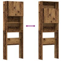 Wasmachinekast 64x24x190 cm bewerkt hout oud houtkleurig 9