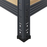 Opbergrekken 5-laags 3 st staal &amp; bewerkt hout antracietkleurig 9