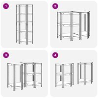 Hoekrek 5-laags staal en bewerkt hout blauw 7