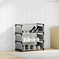 Schoenenrek 4-laags 54x28x55 cm nonwoven stof grijs 3