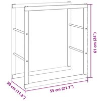 Haardhoutrek 55x30x61 cm staal zwart 8