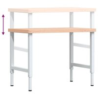 Werkbank rechthoekig 100x60x(73-99,5) cm massief beukenhout 9