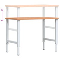 Werkbank rechthoekig 100x60x(71,5-98) cm massief beukenhout 9