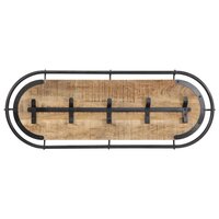 Wandkapstok met 5 haken massief ruw mangohout 4
