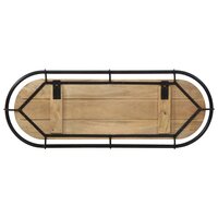 Wandkapstok met 5 haken massief ruw mangohout 5