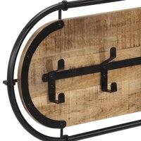 Wandkapstok met 5 haken massief ruw mangohout 6