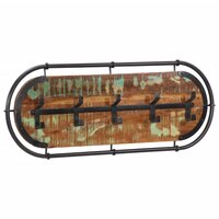 Wandkapstok met 5 haken massief gerecycled hout 3