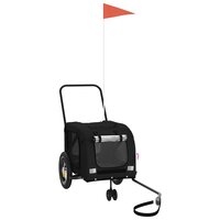 Hondenfietstrailer oxford stof en ijzer zwart 2