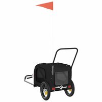 Hondenfietstrailer oxford stof en ijzer zwart 8