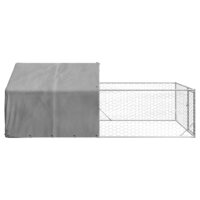 Hondenkennel met ren 5x2x1,5 m gegalvaniseerd staal 4